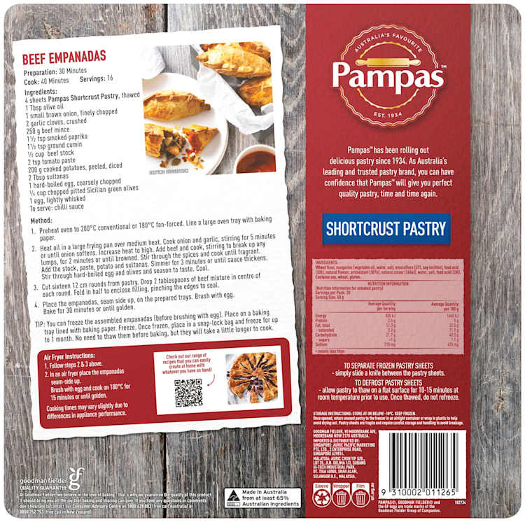 Pampas Shortcrust Pastry