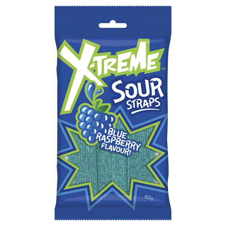 X-Treme Sour Straps Blue Raspberry