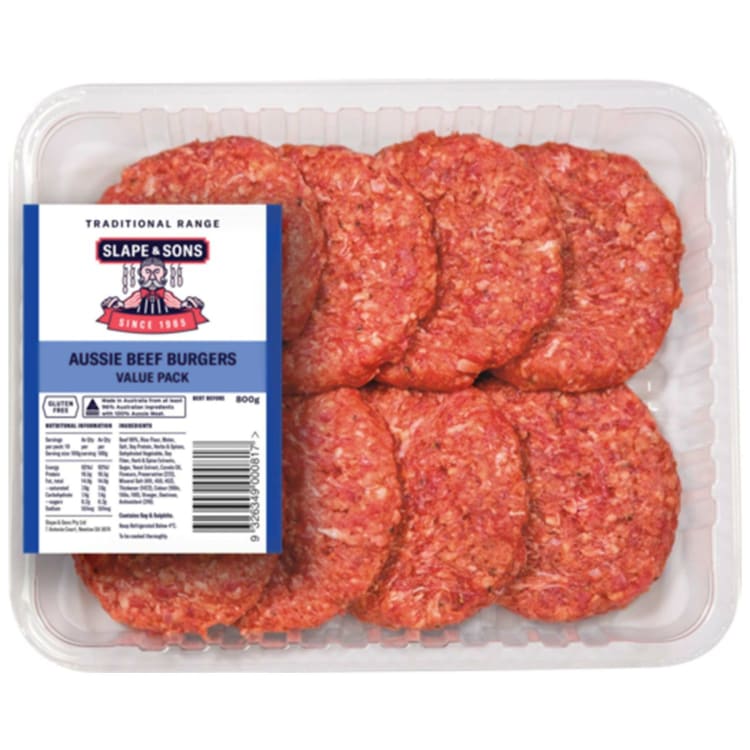 Slape & Sons Traditional Range Aussie Beef Burgers