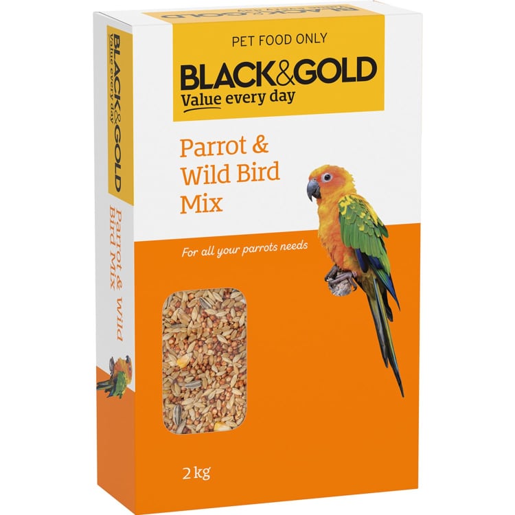 Black & Gold Parrot and Wild Bird Mix