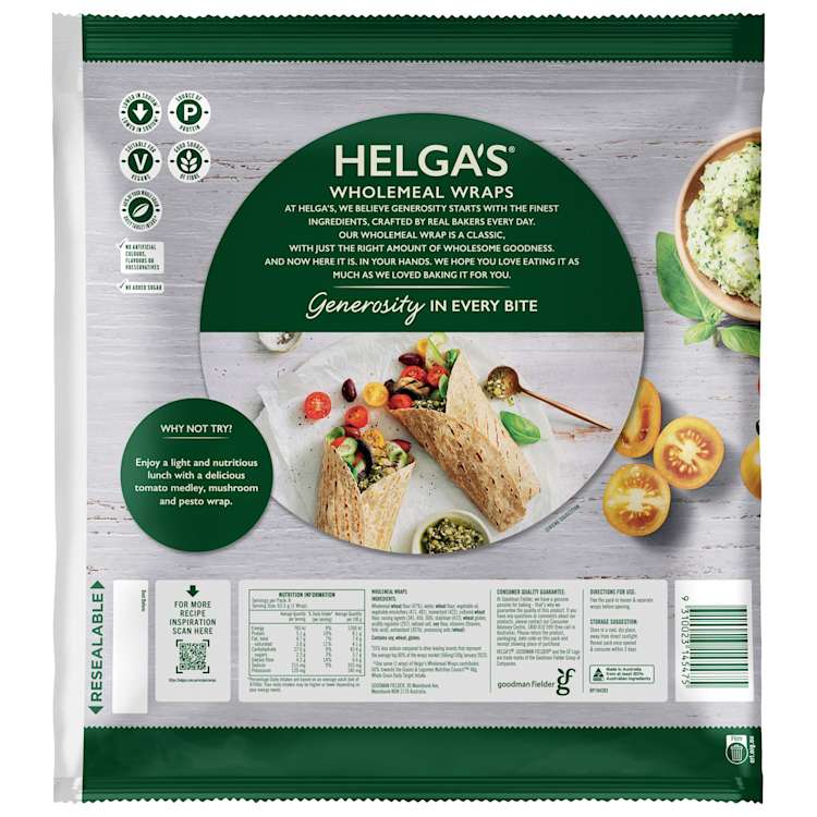 Helga's Traditional Wholemeal Wraps