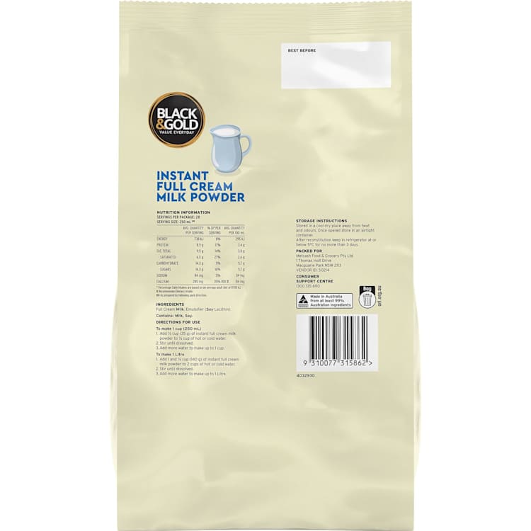 Black & Gold Instant Full Cream Milk Powder