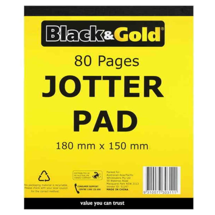 Black & Gold Jotter Pad