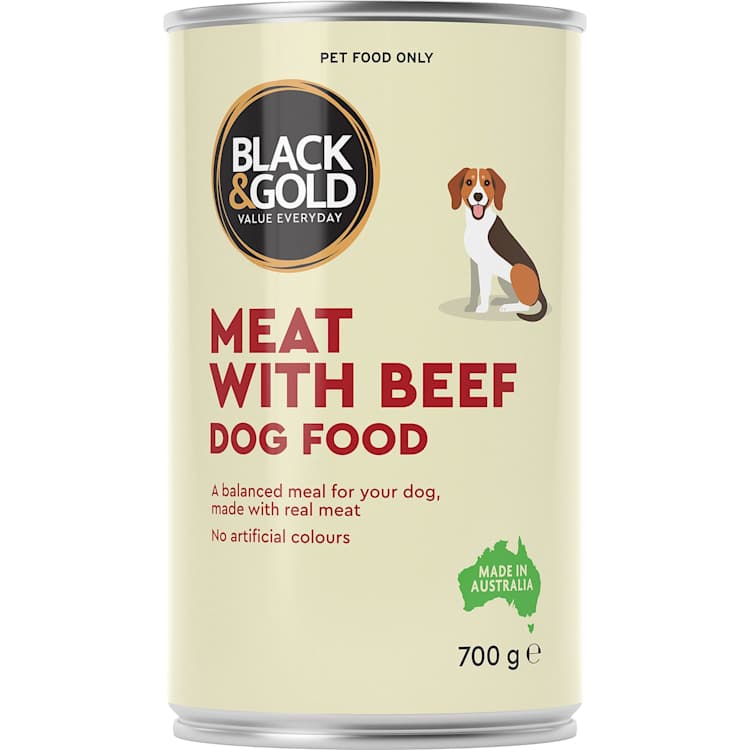 Black & Gold Wet Dog Food Meat With Beef