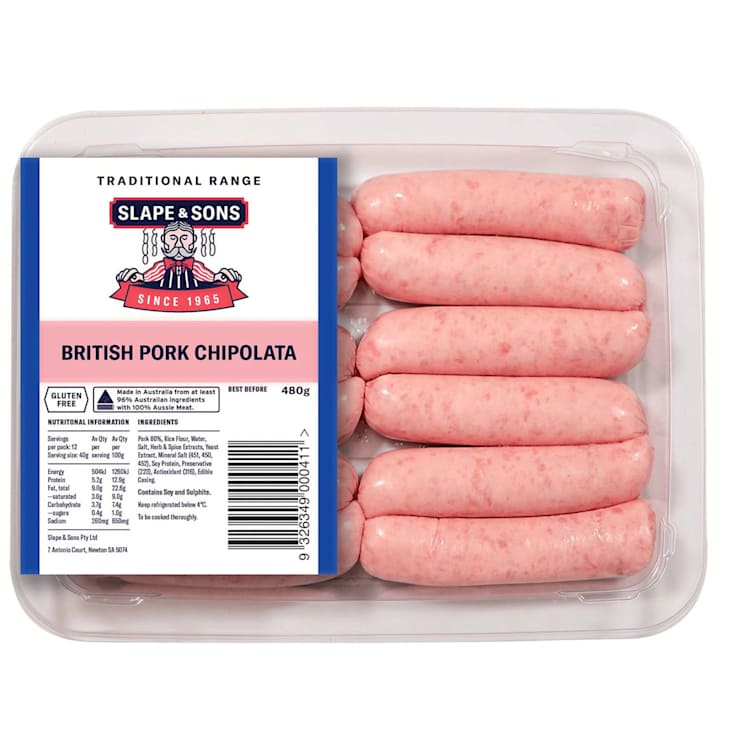 Slape & Sons British Pork Chipolata Sausages