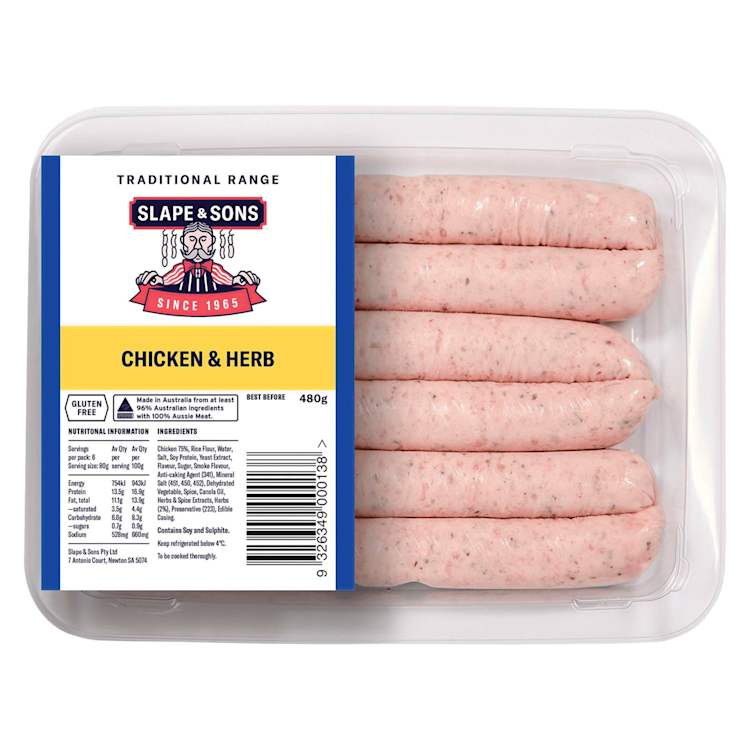 Slape & Sons Chicken & Herb Sausages