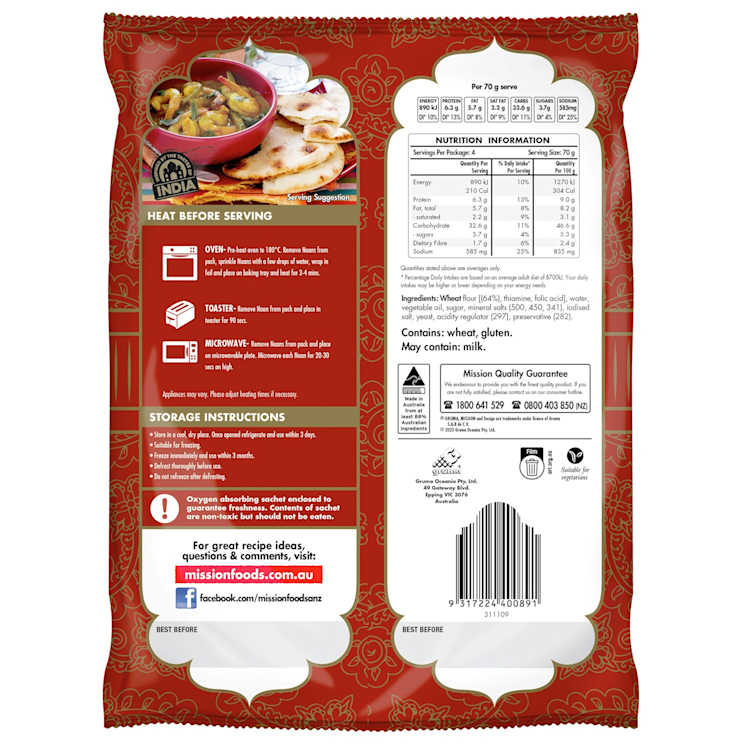 Mission Plain Naan Bread