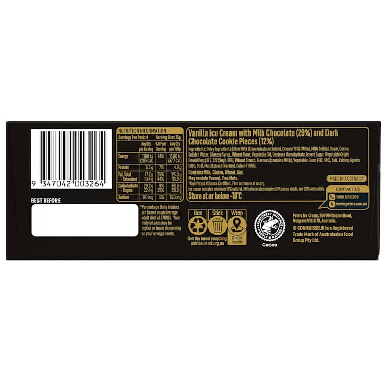 Connoisseur Ice Cream Cookies & Cream Ice Cream