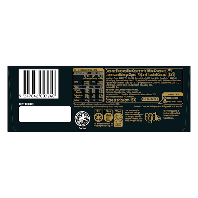 Connoisseur Mango & Coconut Ice Cream Ice Cream