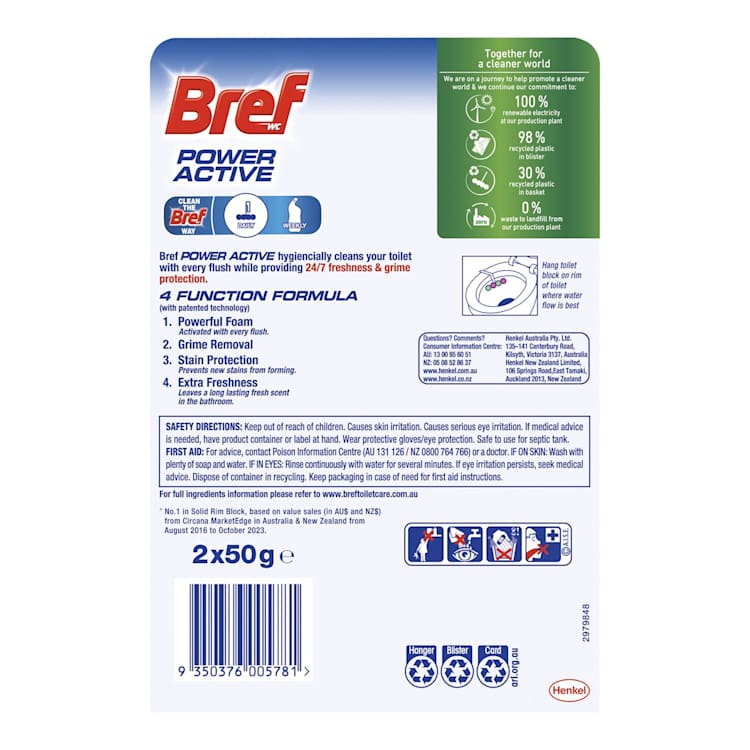 Bref Power Active Tropical Escapes Hawaii Rim Block 100g | IGA Shop Online