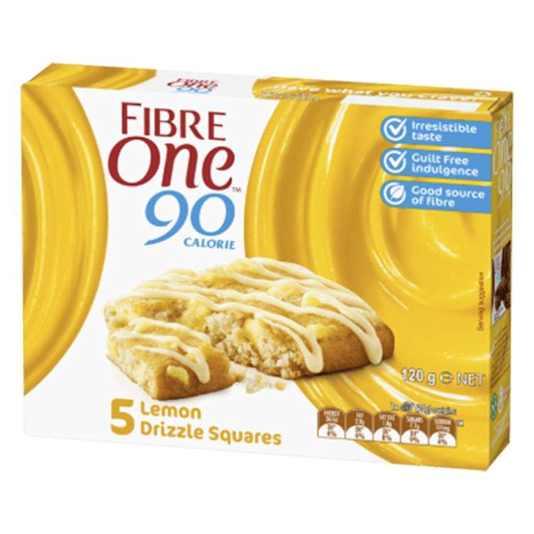 Fibre One 90 Calorie Snack Lemon Drizzle Square
