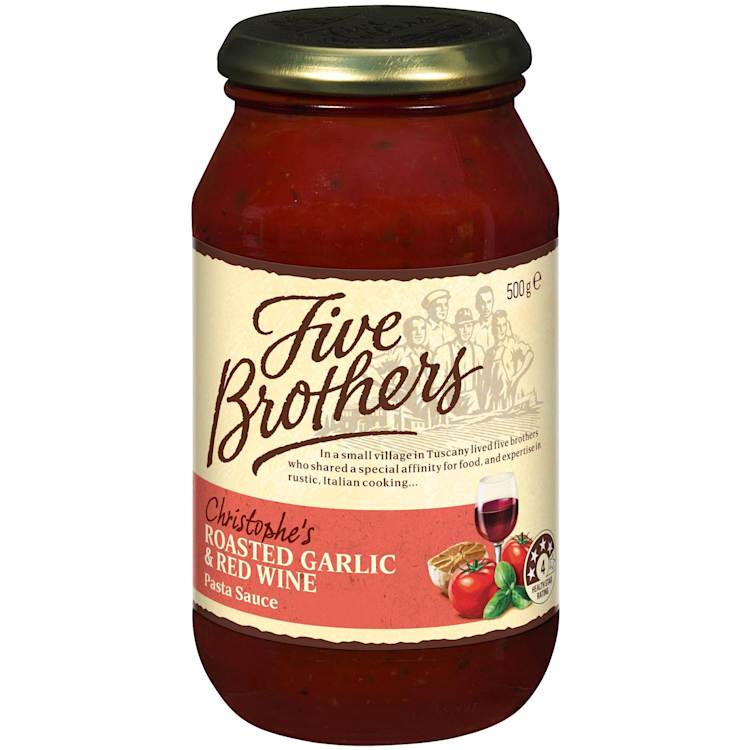 Five Brothers Roasted Garlic & Red Wine Pasta Sauce