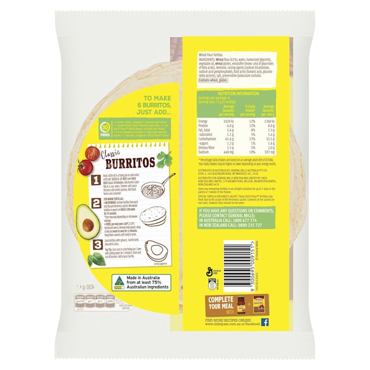Old El Paso Burrito Tortillas Jumbo