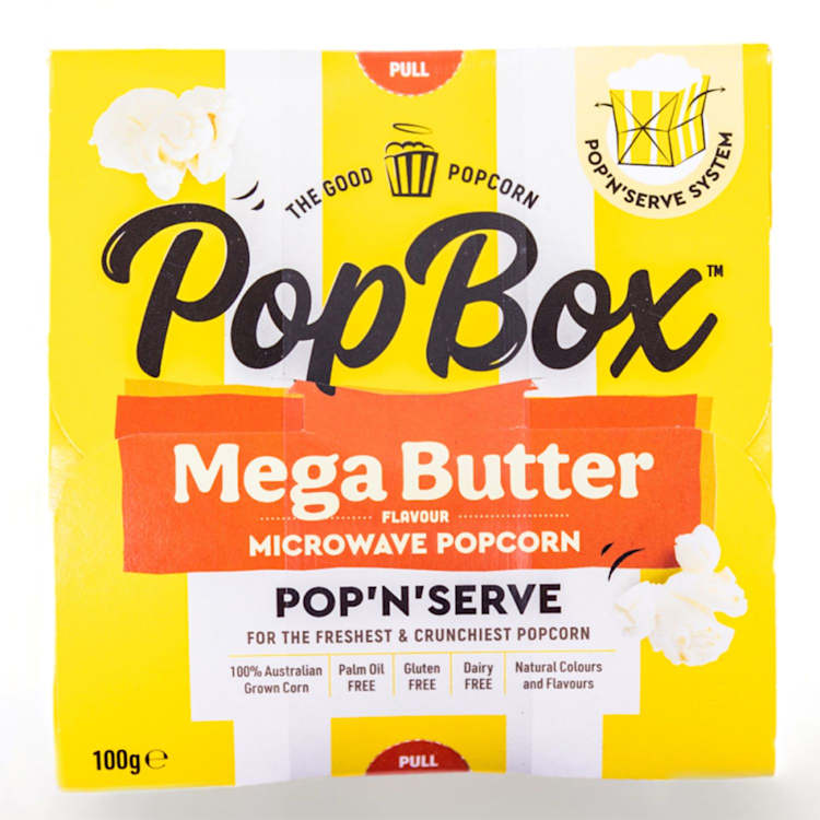PopBox Microwave Popcorn Mega Butter Flavour