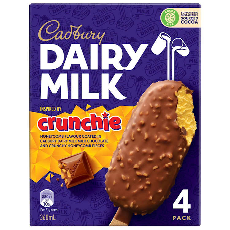 Cadbury Dairy Milk Crunchie Ice Cream Bars