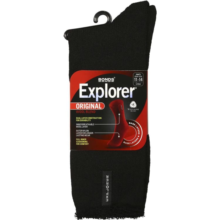 Bonds Explorer Socks Mens Black Size 11-14