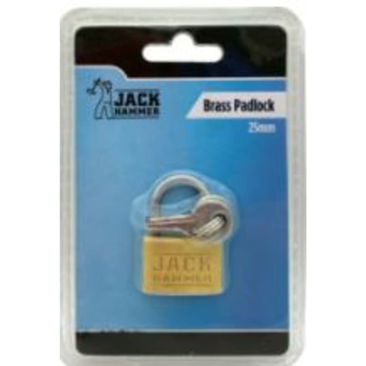 Jack Hammer Brass Padlock 25mm