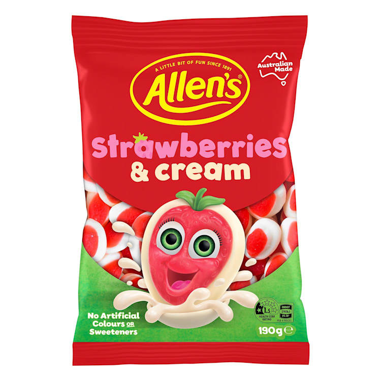Allen's Strawberry & Cream Lollies Bag