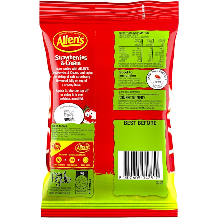 Allen's Strawberry & Cream Lollies Bag
