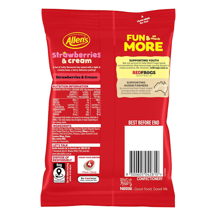 Allen's Strawberry & Cream Lollies Bag