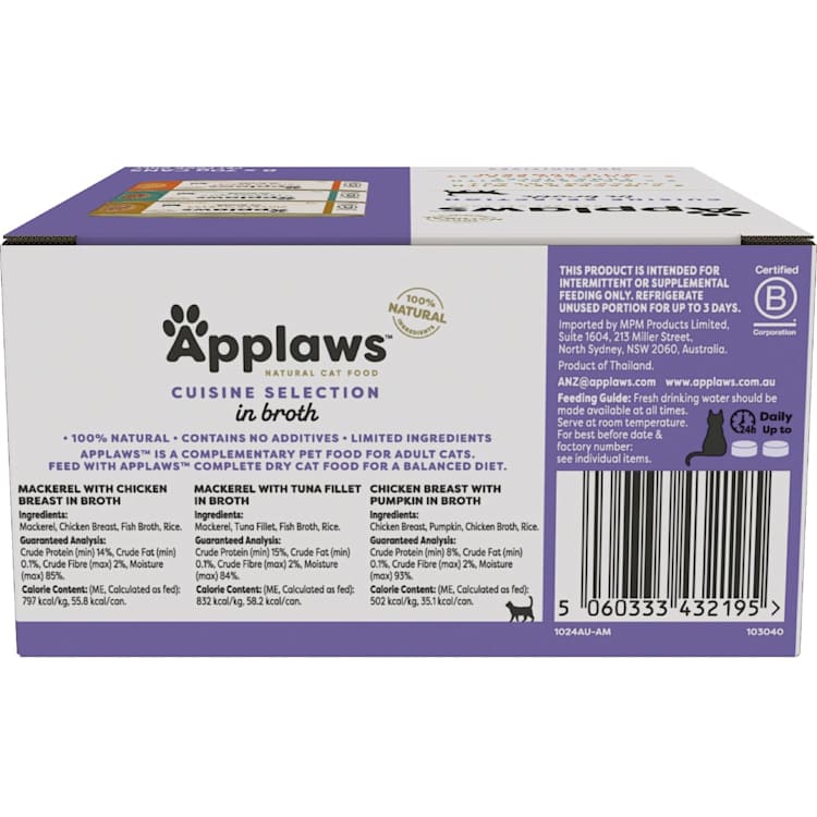 Applaws Natural Wet Cat Tin Multipack Cuisine Selection