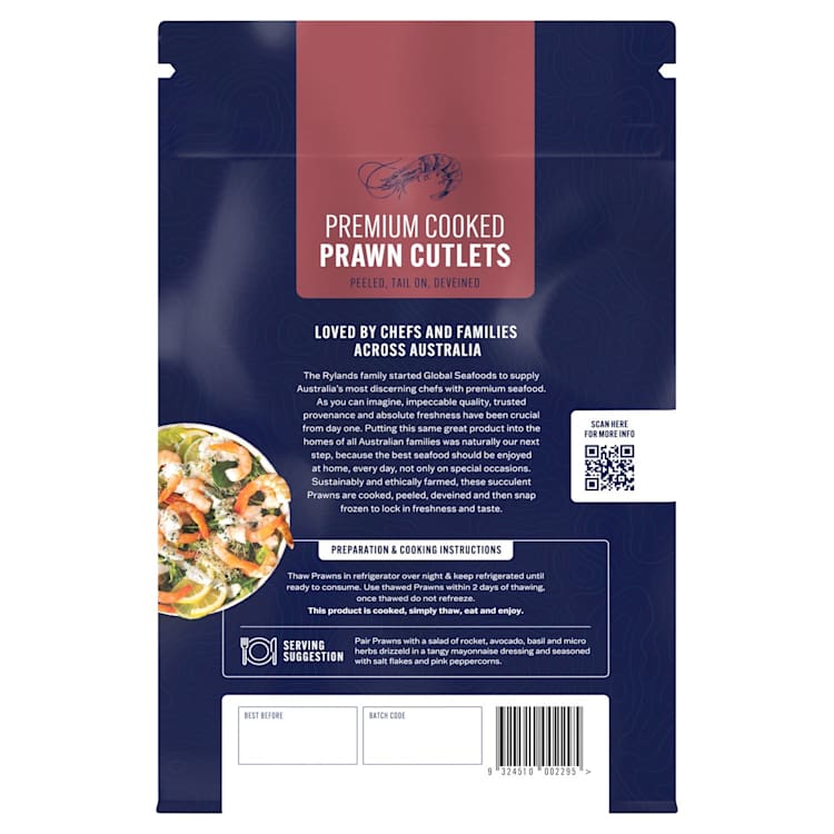 Global Seafoods Cooked Tail On