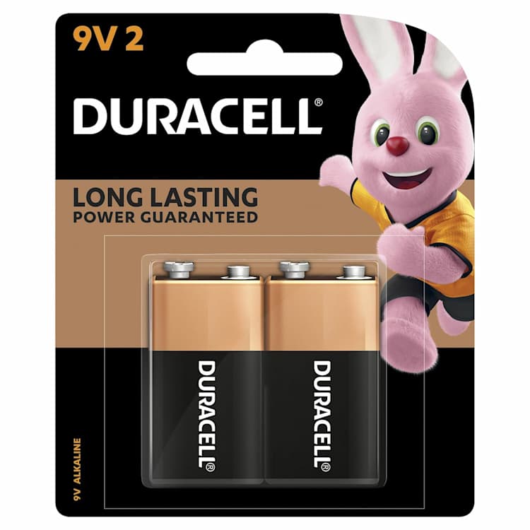 Duracell Coppertop Batteries 9V 2 Pack