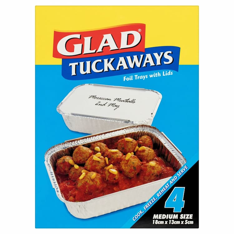Glad TuckAways Foil Trays with Lids Medium