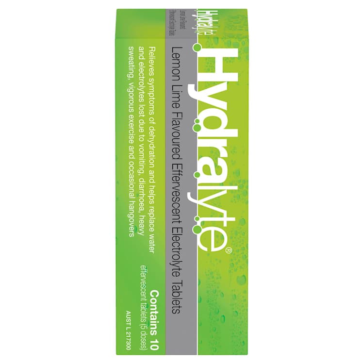 Hydralyte Effervescent Electrolyte Tablets Lemon Lime Flavoured