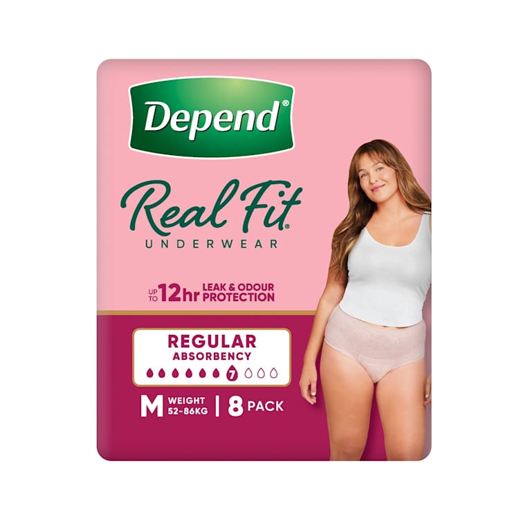 Depend Real Fit For Women Underwear, Heavy Absorbency, Medium