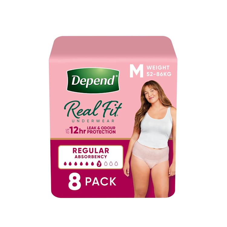 Depend Real Fit For Women Underwear, Heavy Absorbency, Medium
