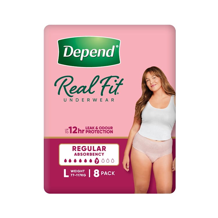 Depend Real Fit For Women Underwear, Heavy Absorbency, Large