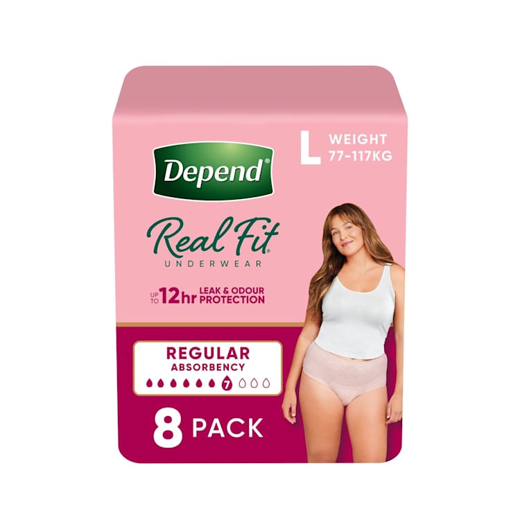 Depend Real Fit For Women Underwear, Heavy Absorbency, Large