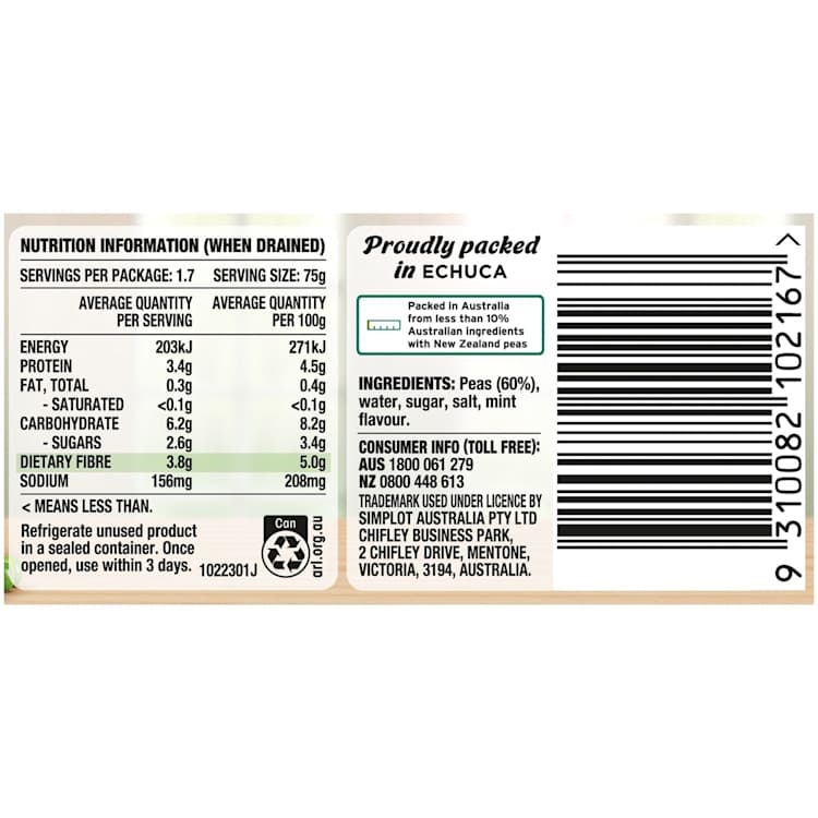 Edgell Green Peas Green