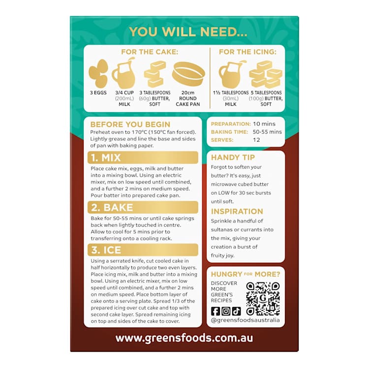 Green's Temptations Cake Mix Chocolate Supreme