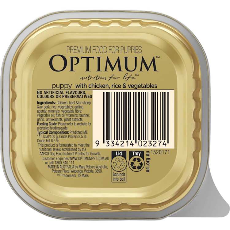 Optimum Puppy Wet Dog Food Chicken Rice & Vegetables