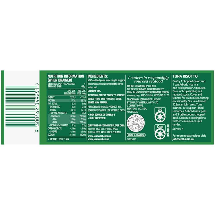 John West Chunk Style Tuna In Brine