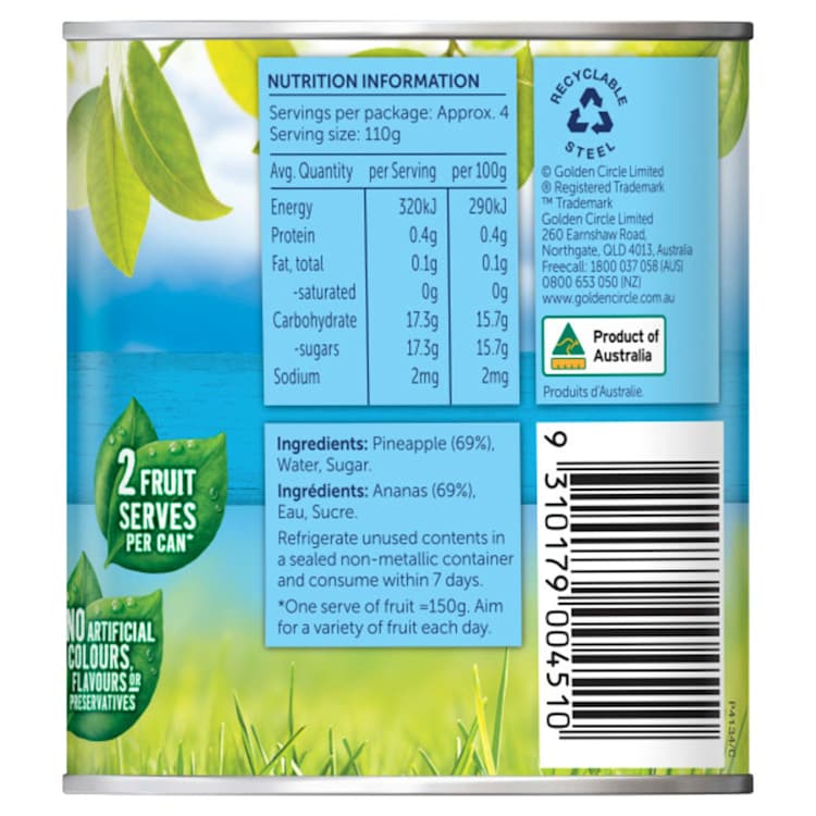 Golden Circle Australian Pineapple Pieces In Syrup