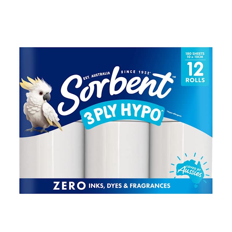 Sorbent Hypo-Allergenic Toilet Tissue Rolls