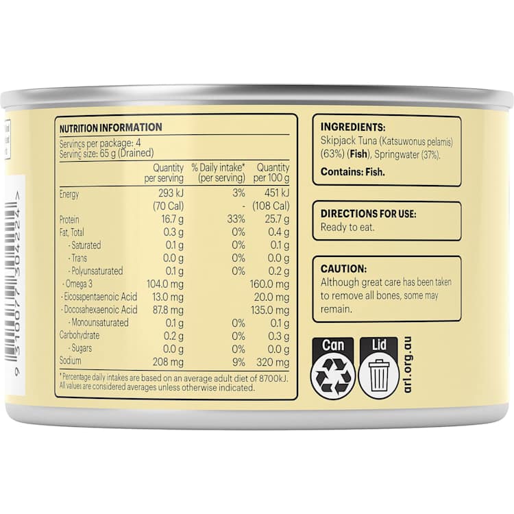 Black & Gold Tuna Chunks In Springwater