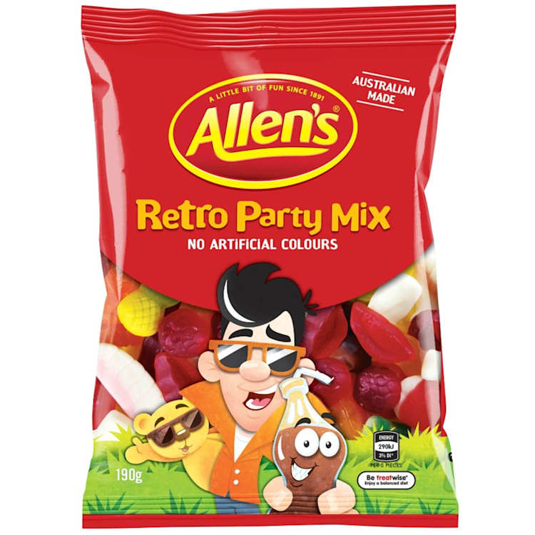 Allen's Retro Party Mix Lollies Bag
