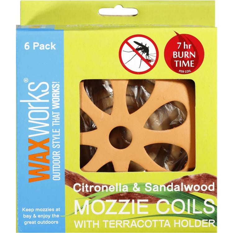 Waxworks Mozzie Coils With Terracotta Holder