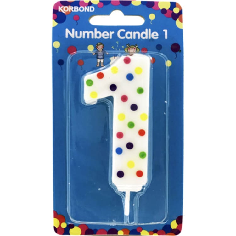 Korbond Number 1 Birthday Candle