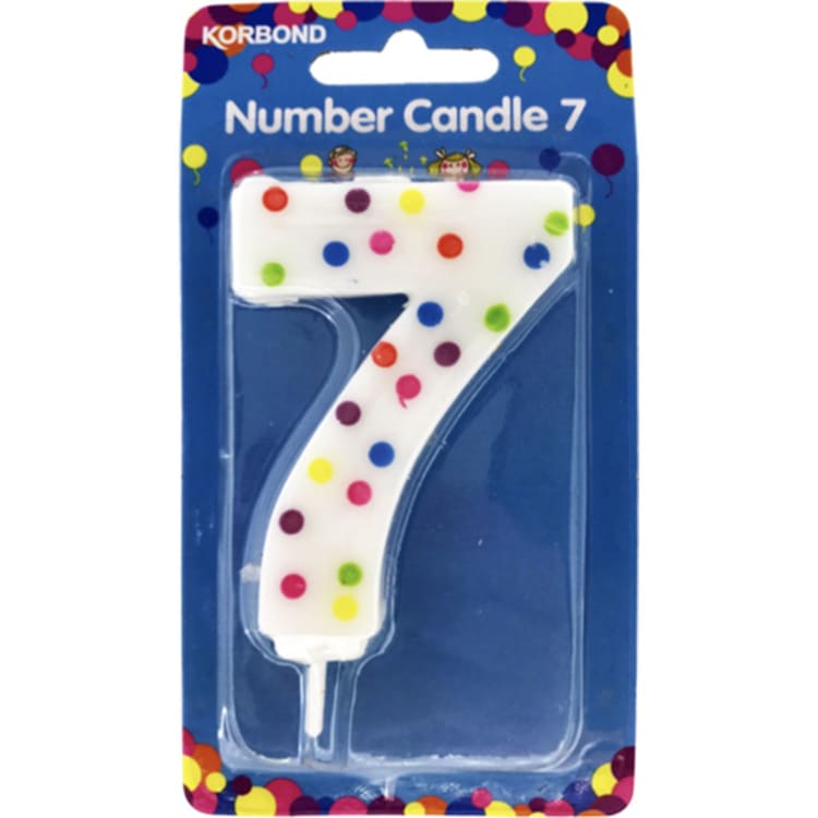 Korbond Number 7 Birthday Candle