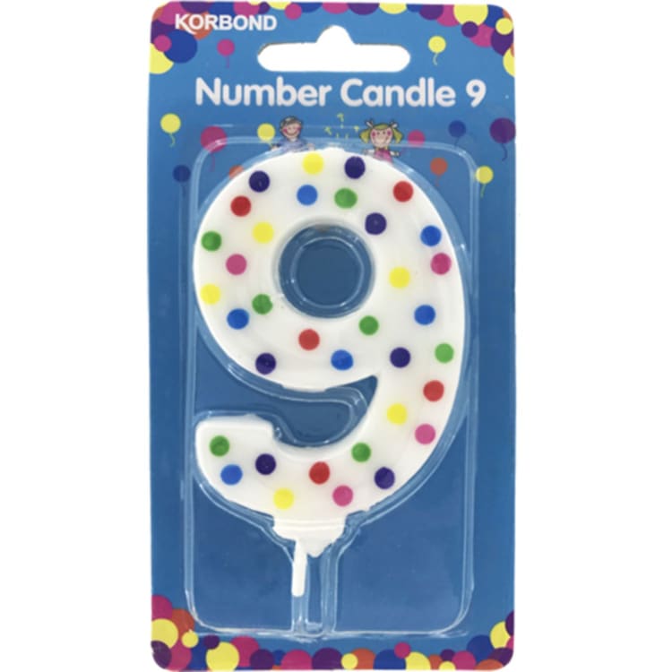 Korbond Number 9 Birthday Candle