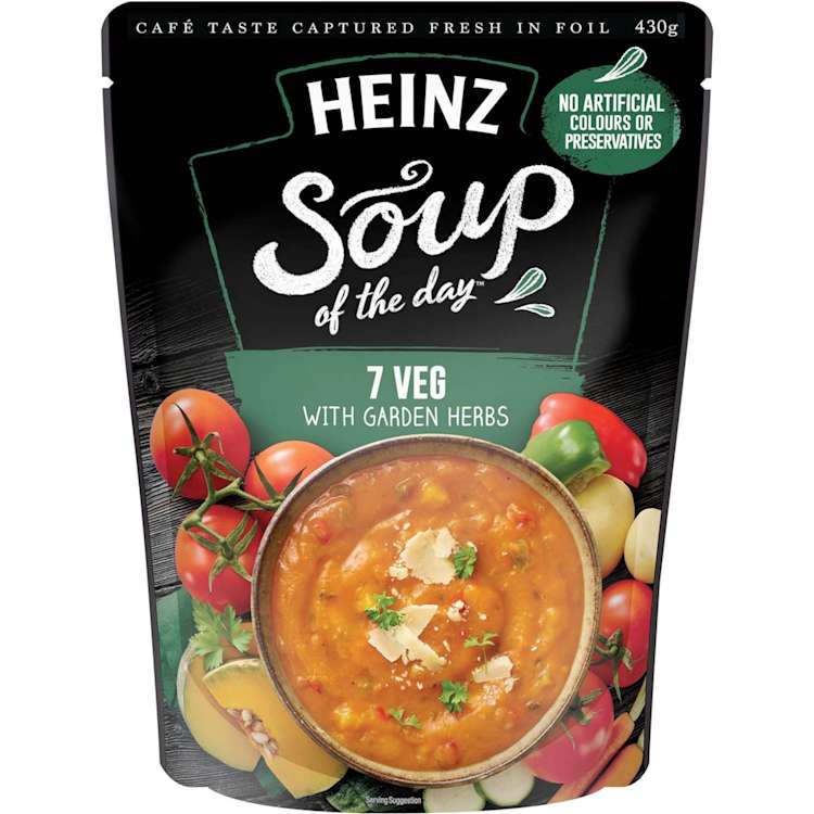 Heinz Soup Of The Day Pouch 7 Veg Garden Herb