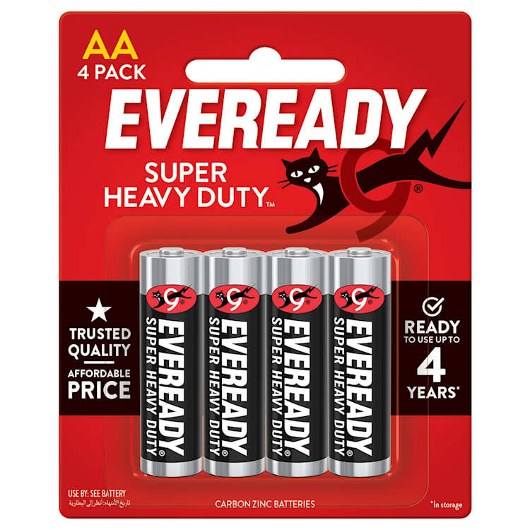 Eveready Super Heavy Duty AA Batteries