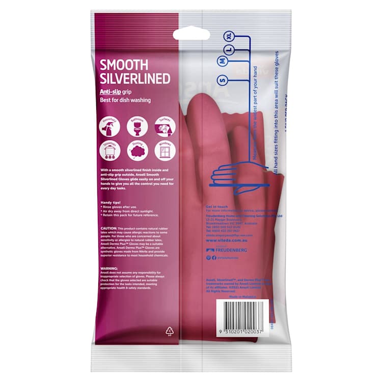 ViledaAnsell Siverlined Pink Gloves Medium