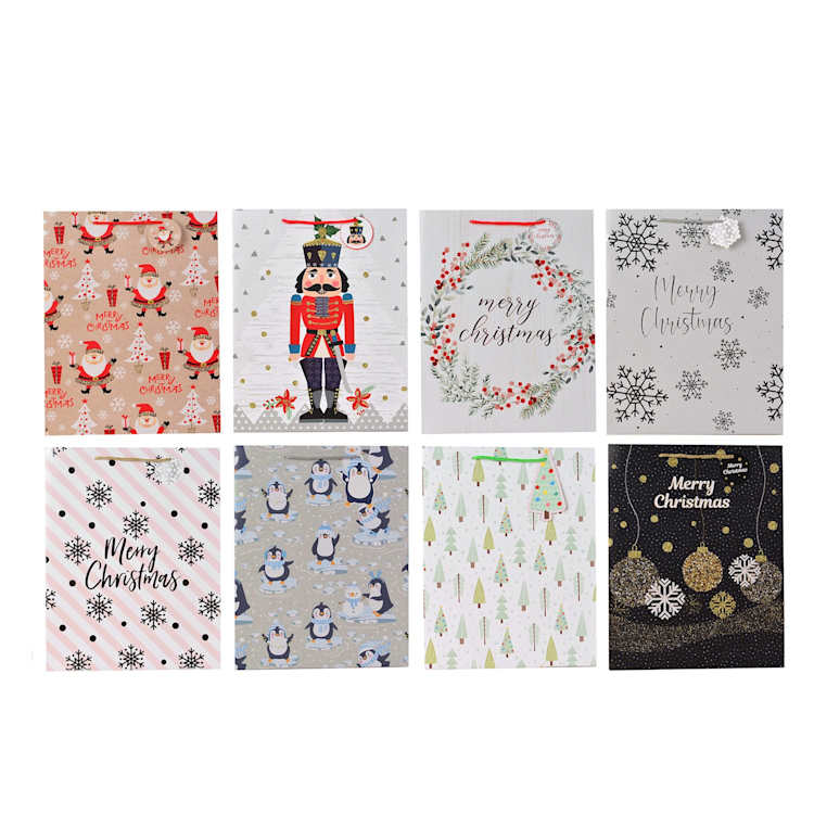 Christmas Gft Bag Glitter/Foil Large