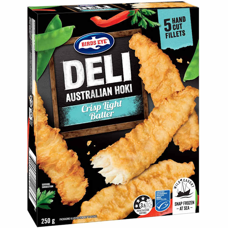 Birds Eye Deli Hoki Fillets Lightly Battered